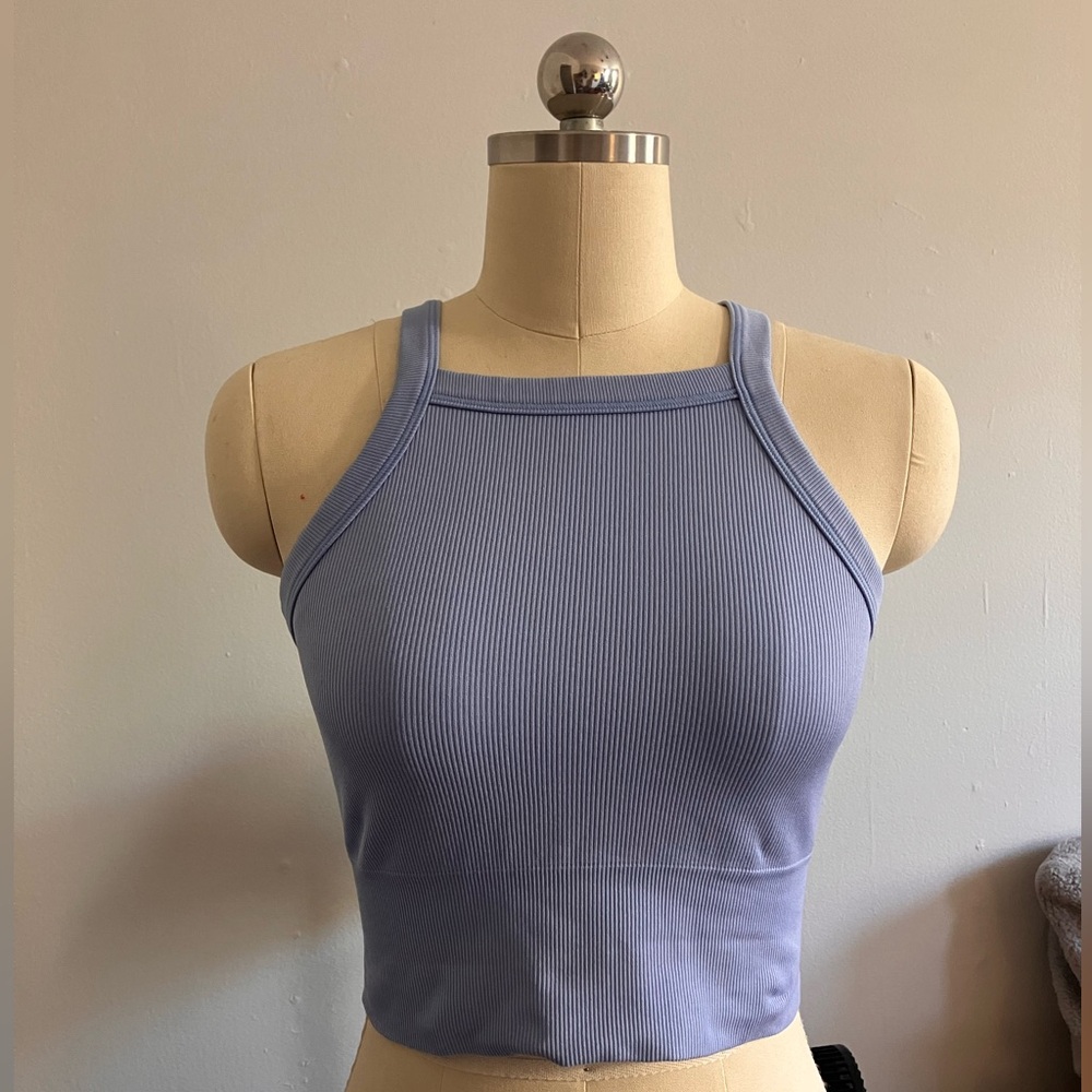 Women's Ribbed Light Blue/Lavender Tank Top